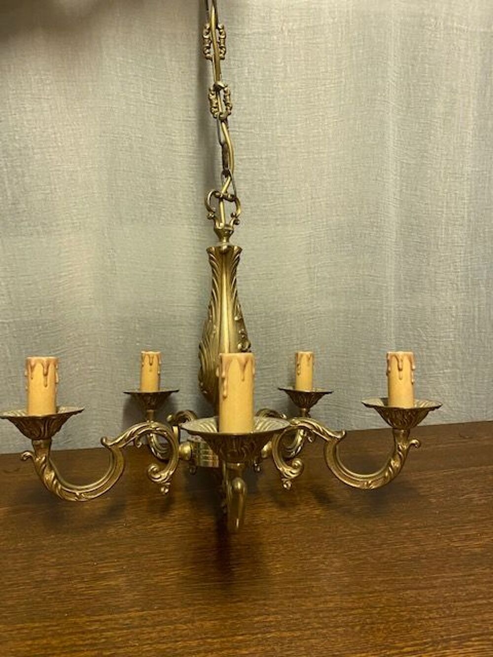 Lustre 5 branches en Bronze Décoration