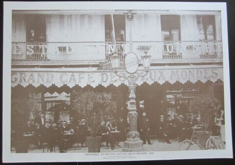 Gravure GRENOBLE, Le Grand Café des Deux Mondes, 1900 5 Sassenage (38)