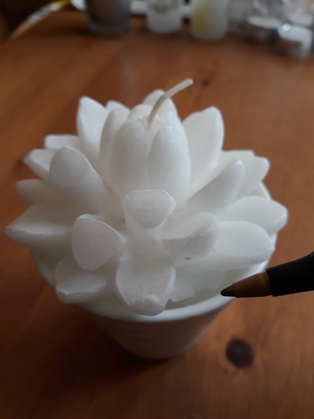 Bougies lotus Blanc + Vase - NEUF Décoration