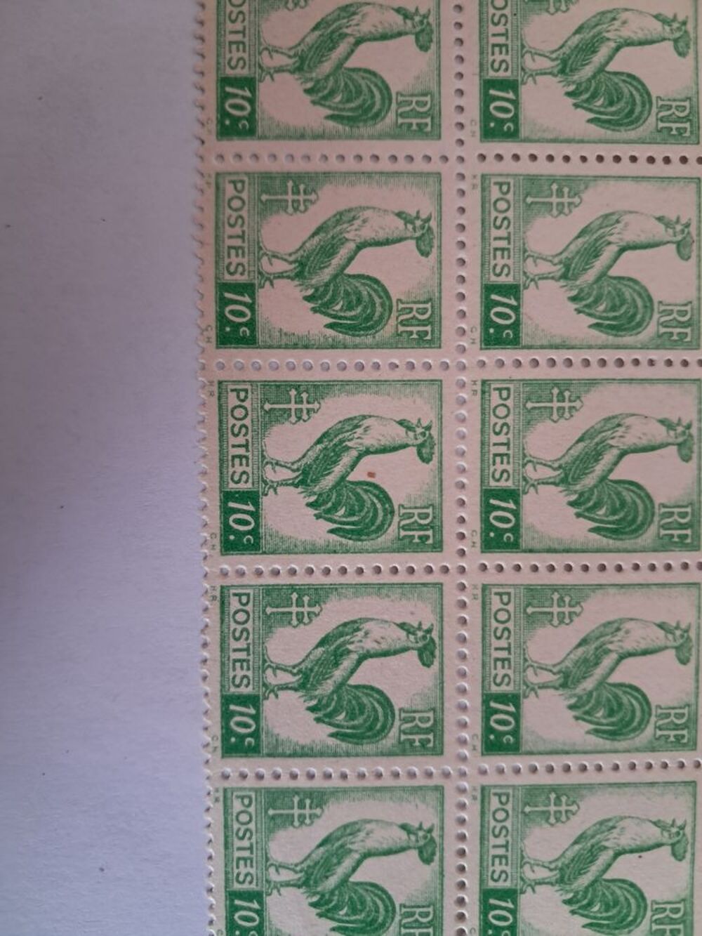 TIMBRE COQ VERT ALGER 0,10 CTS 