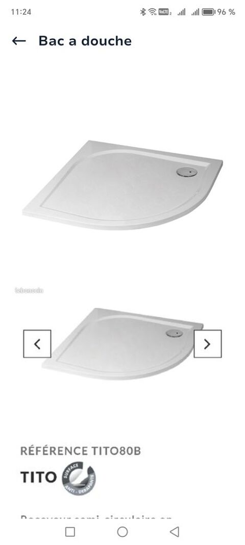 Bac a douche et paroi de douche 350 Neuilly-sous-Clermont (60)