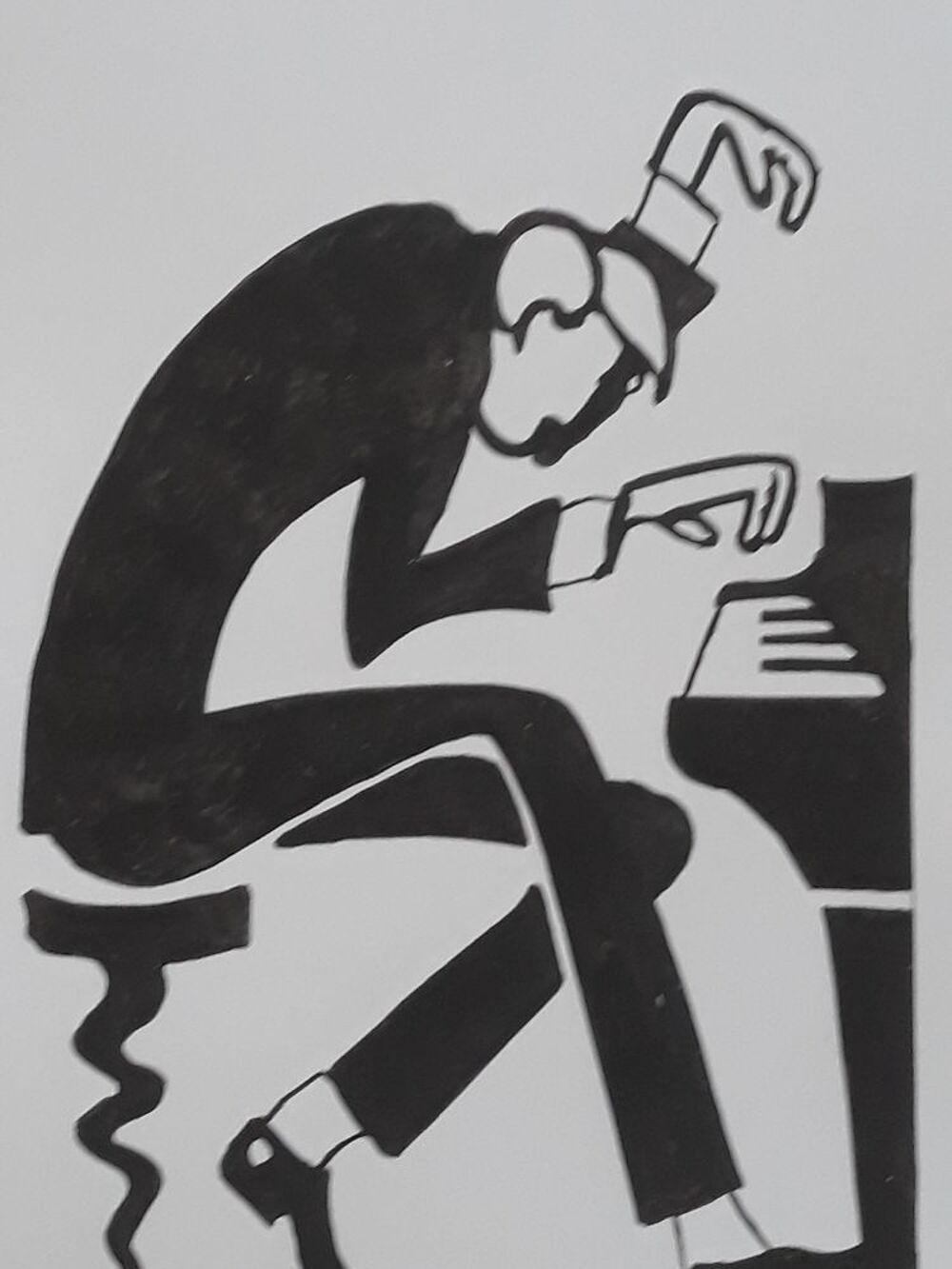 Piano Pianiste: A4 Peinture Moderniste D&eacute;corative Décoration