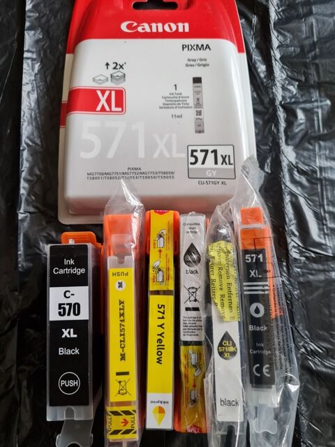 Lot 7 Cartouches Encre CLI 570&571 pour Imprimantes Canon Pi 20 Saint-Maximin (60)