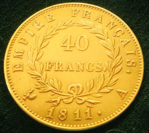 Pice de 40 francs 1811  A Napolon copie en plaqu or  19 Corme-Royal (17)