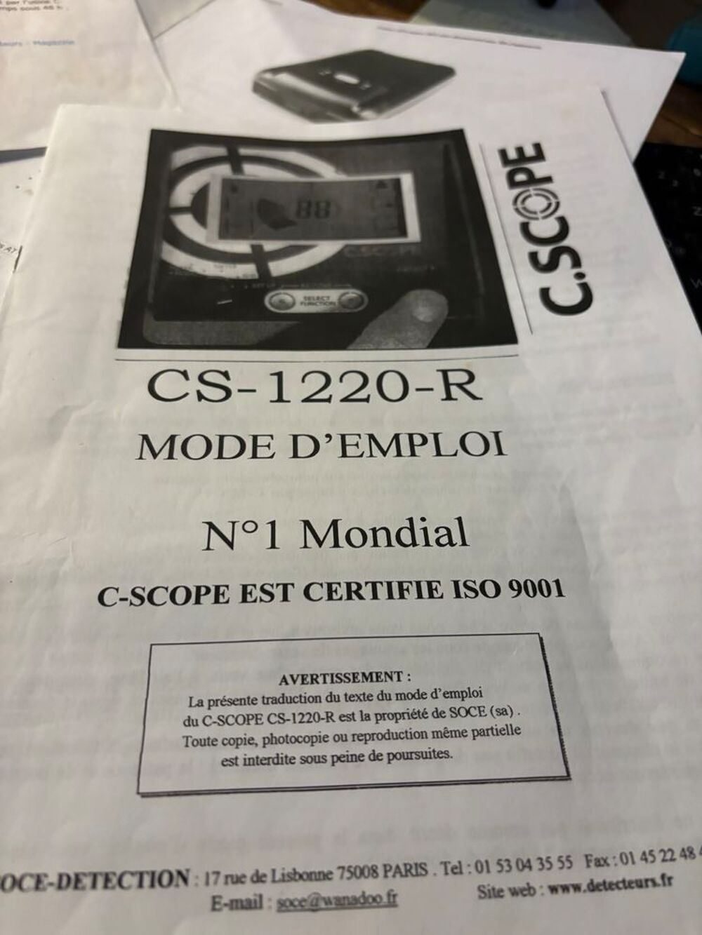 DETECTEUR DE METAUX C.SCOPE CS 1220R Jeux / jouets