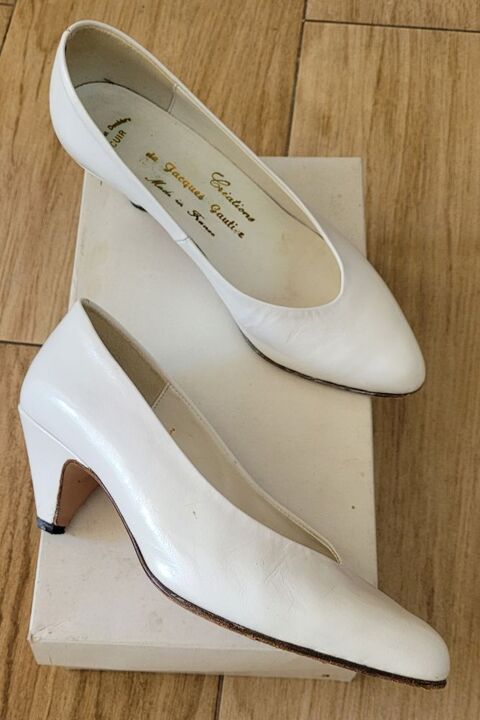 Escarpins talon chèvre blancs Jacques Gautier T37 15 Bordeaux (33)