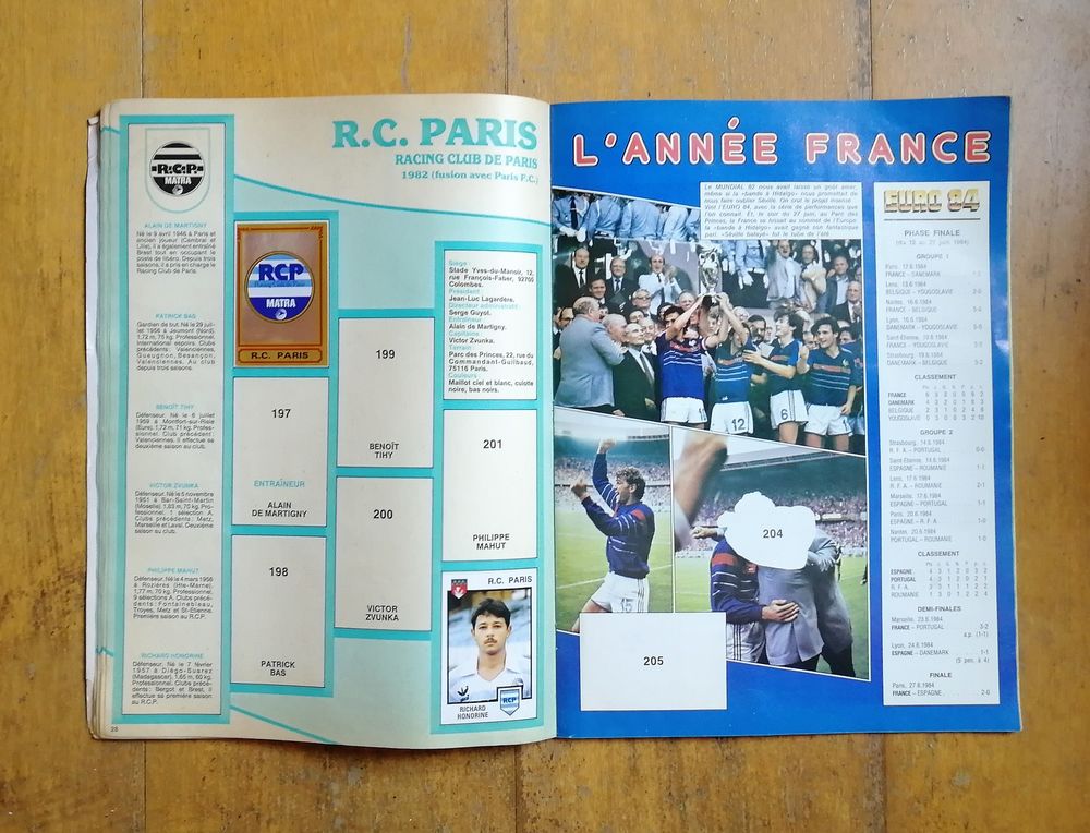 Album Football 85 Panini avec bon de commande 