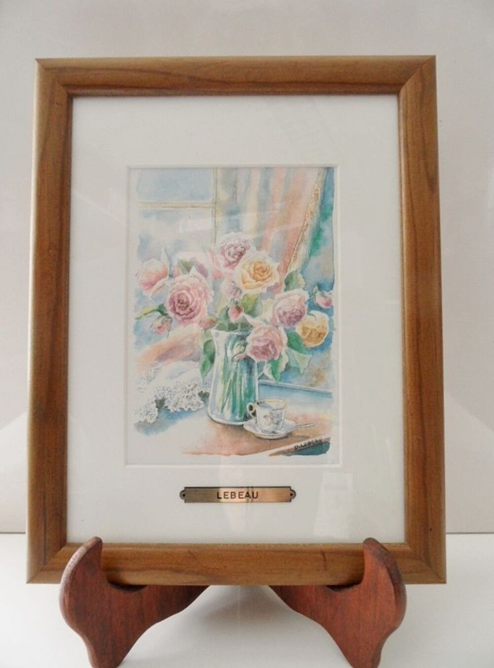 CADRE TABLEAU PEINTURE AQUARELLE DANIELLE LEBEAU art Décoration