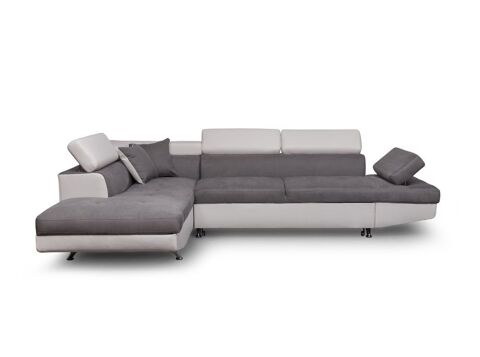 Canap convertible simili blanc tissu gris 130 Aulnay-sous-Bois (93)