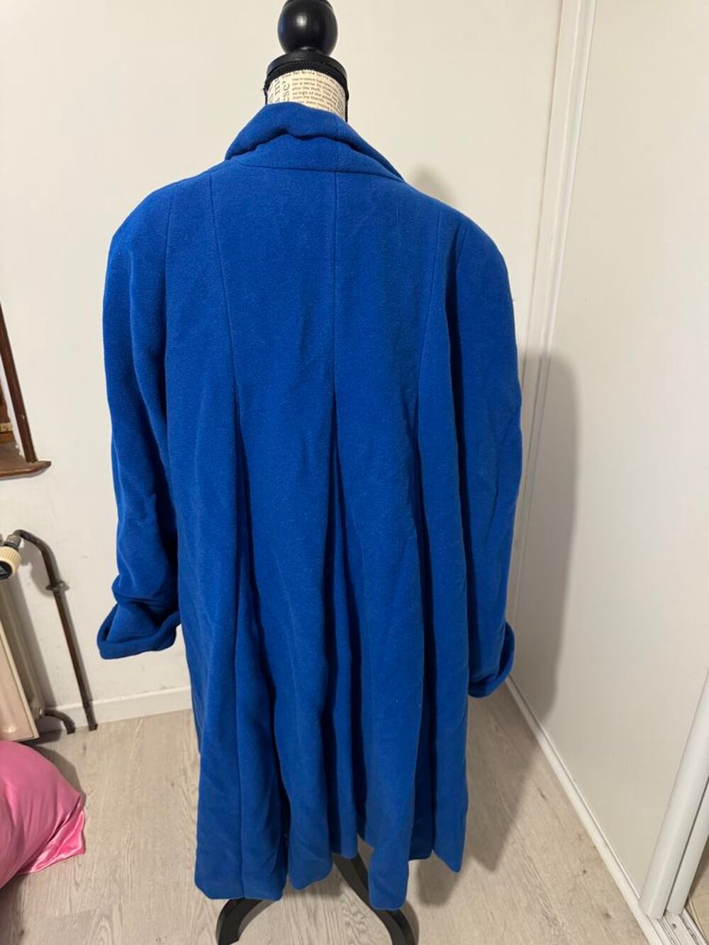 ? Manteau Vintage Bleu Roi ? Col Ch&acirc;le ? Lainage Epais Vêtements