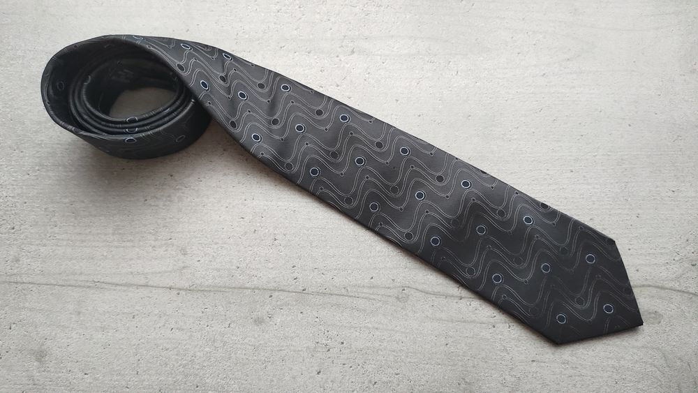 Cravate Brice 100% Soie - Gris Anthracite &agrave; Motifs Graphique Vêtements