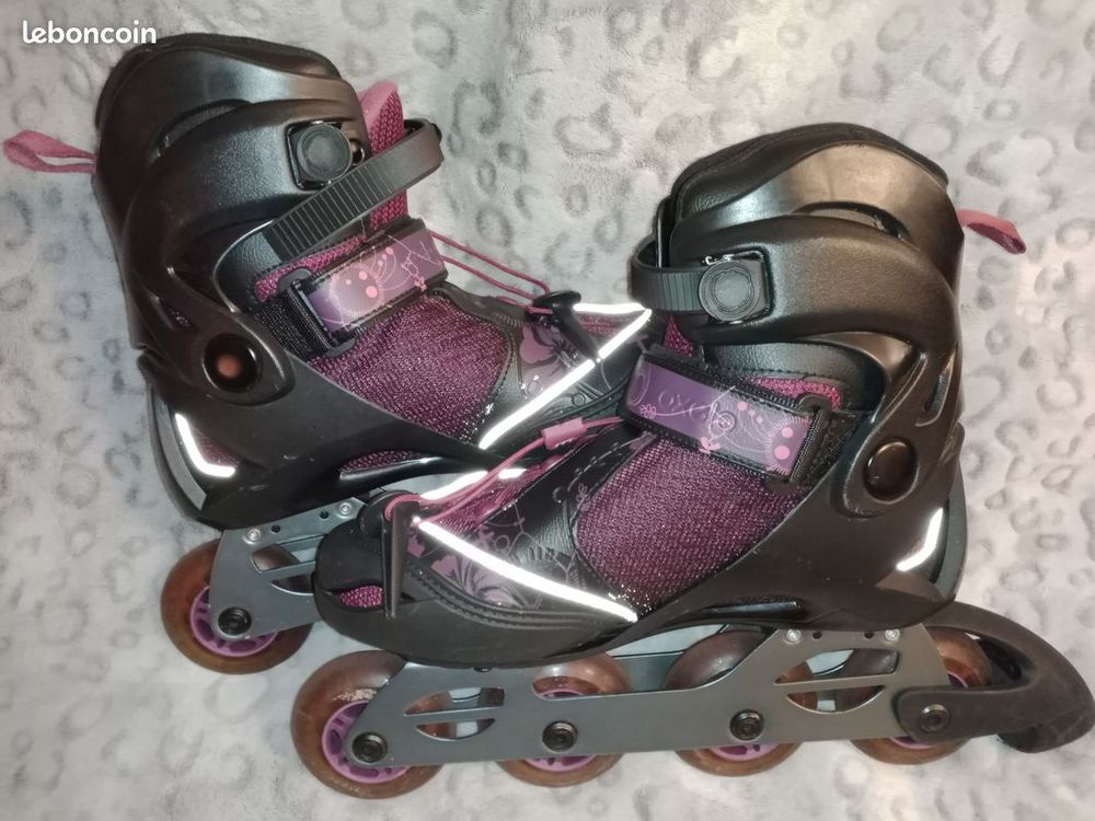 Rollers r&eacute;glables 37-40 + sac, casque, protections Sports