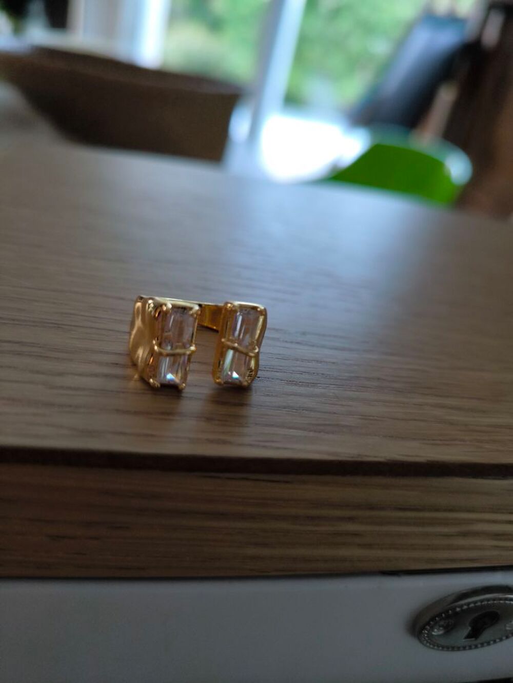 Bague femme vermeil et cristal autrichien r&eacute;glable Bijoux et montres