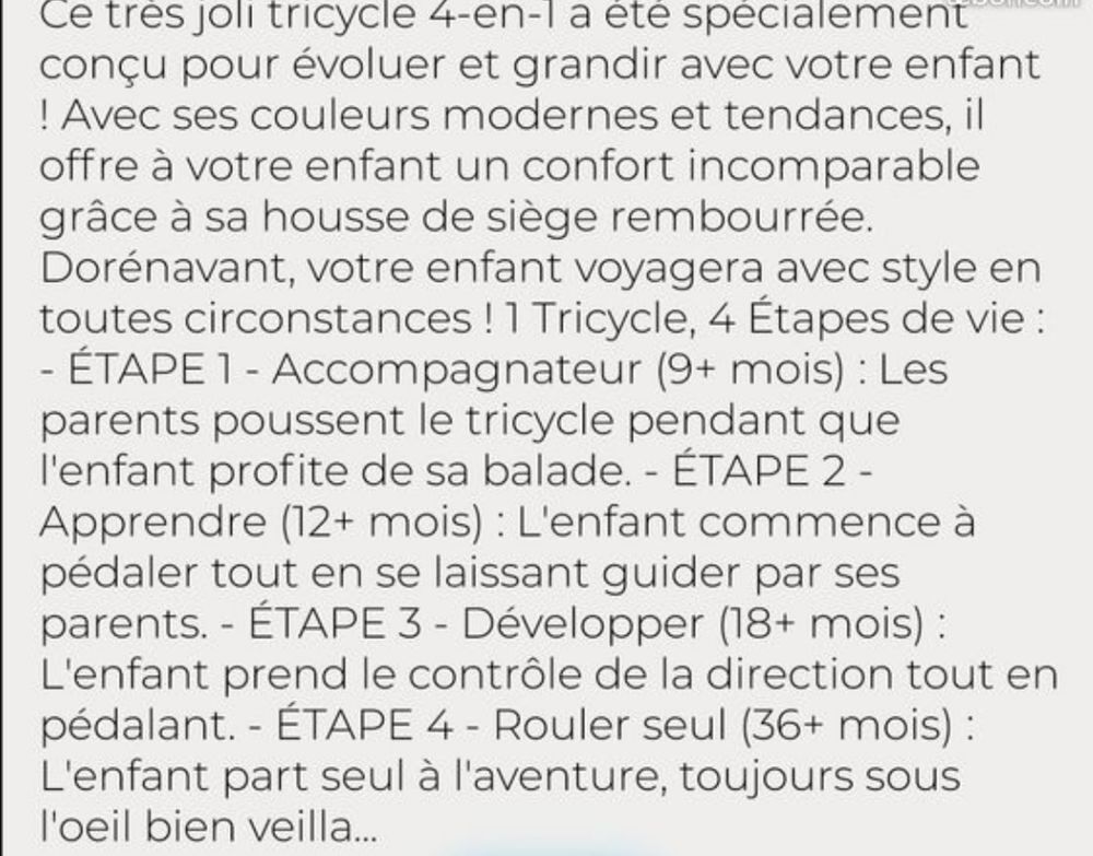 Tricycle 4en1 Jeux / jouets