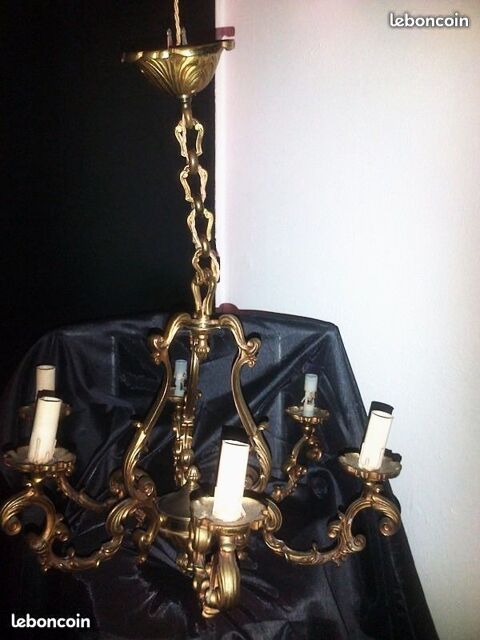  trs beau lustre ancien 6 branches en bronze 80 Villeneuve-le-Roi (94)