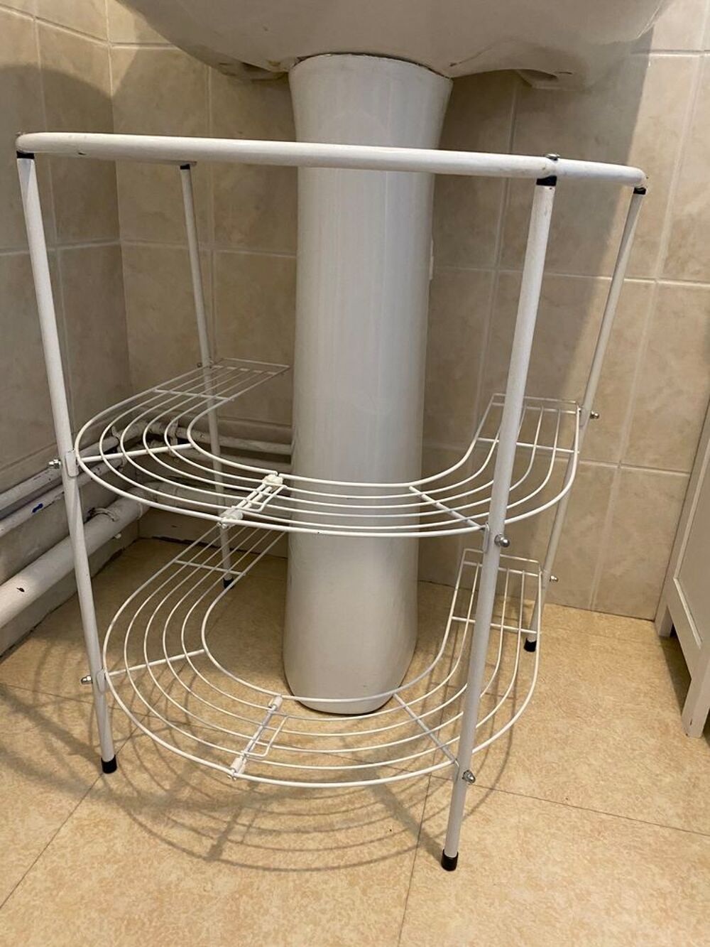 Rangement sous lavabo &agrave; pied 2 &eacute;tag&egrave;res Meubles