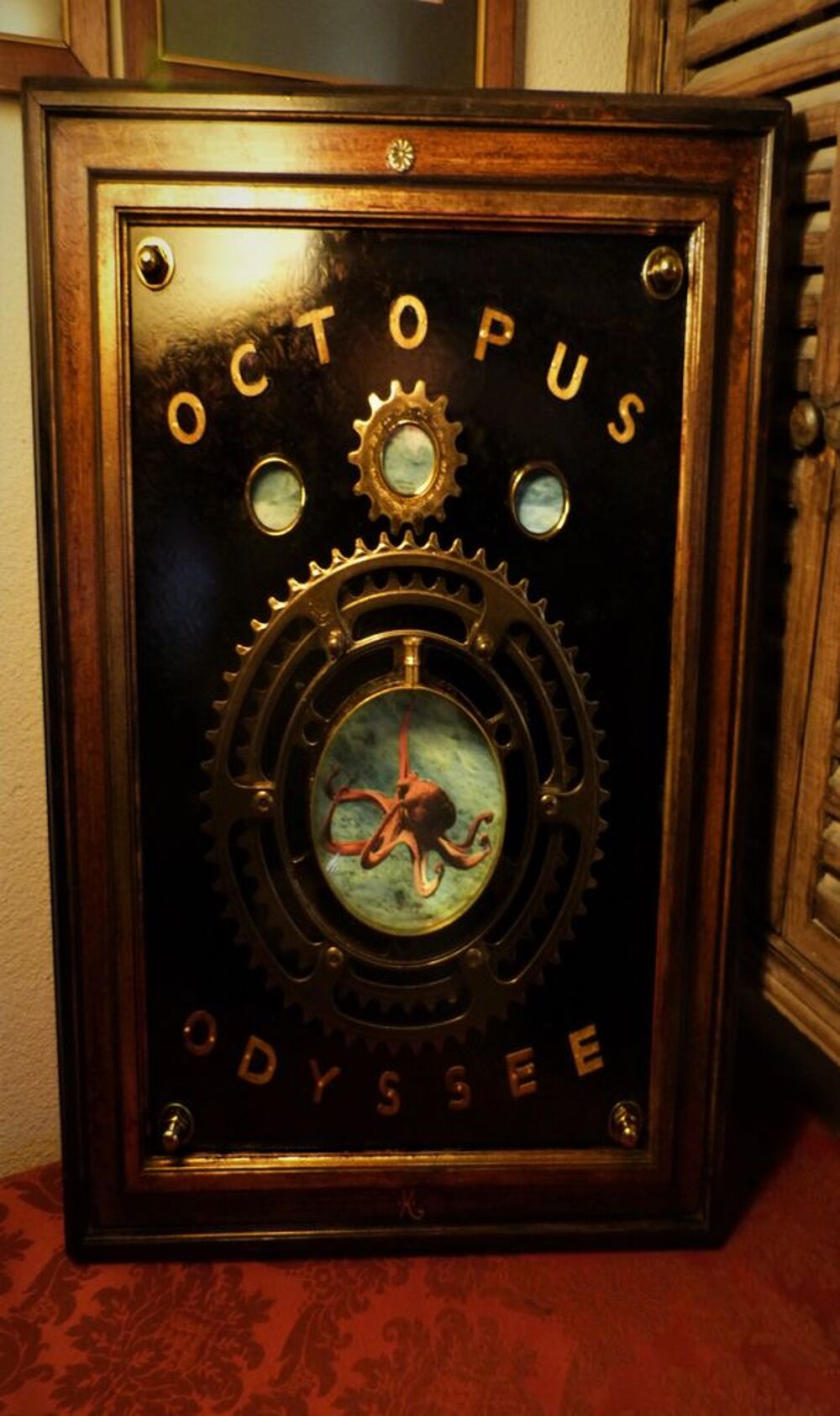 Tableau "OCTOPUS ODYSSEE" Steampunk Décoration