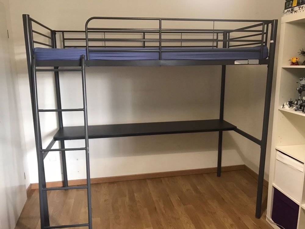 lit mezzanine 1 personne avec bureau Meubles