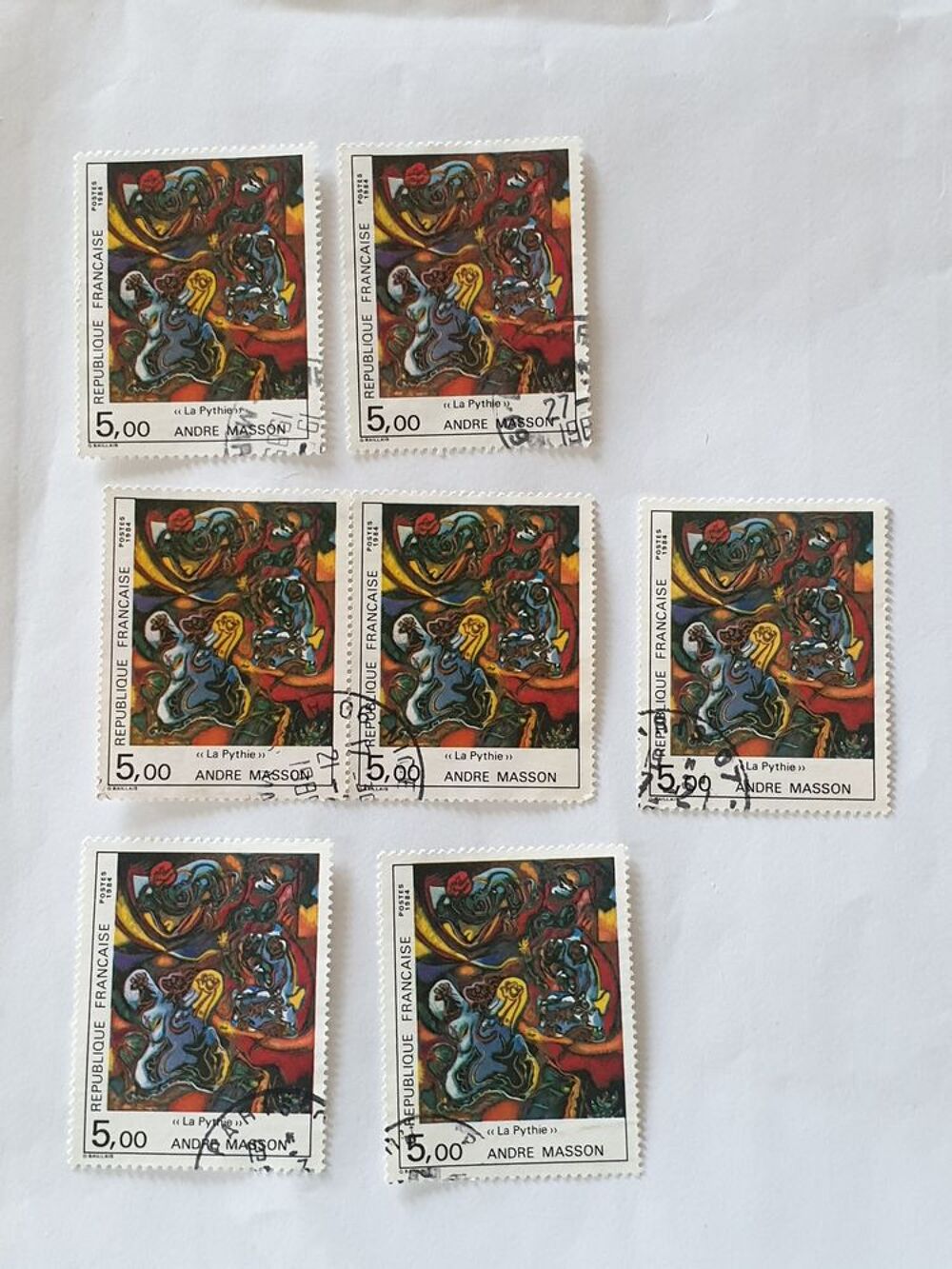 Timbre France Andr&eacute; Masson "La Pythie" 1984 - lot 1.96 euro 