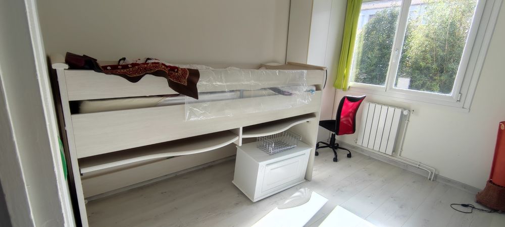 Lit mezzanine GAUTIER avec bureau int&eacute;gr&eacute; Meubles