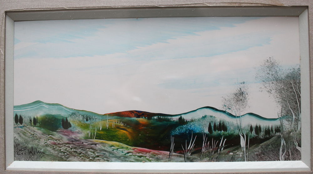 Georges Kihm, Peinture tableau " Paysage "
sign&eacute; num&eacute;rot&eacute; Décoration