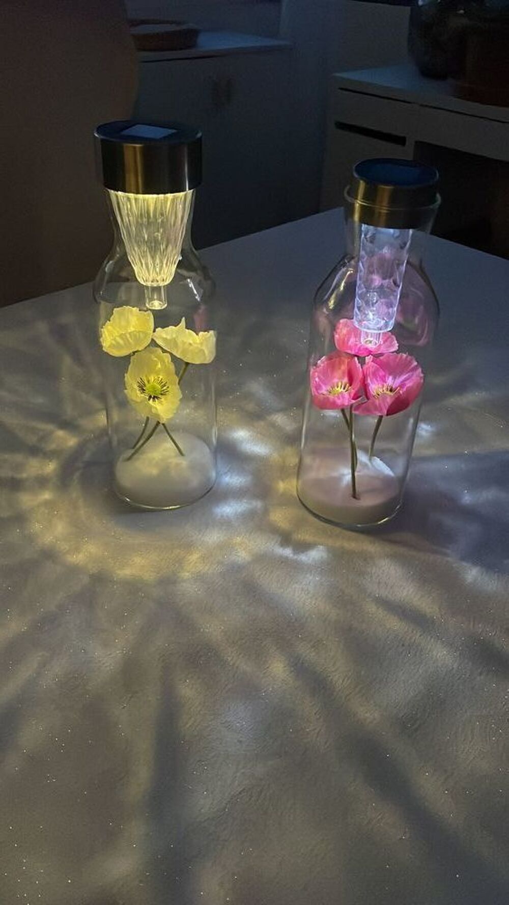 LAMPE DECORATIVE SOLAIRE AVEC FLEURS Décoration