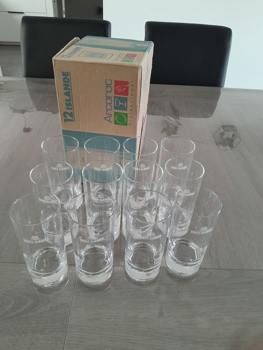 12 VERRES THREE BARRELS TEL 0627473514 