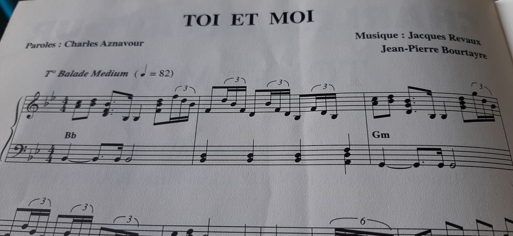 Partition Toi et moi Charles Aznavour 
