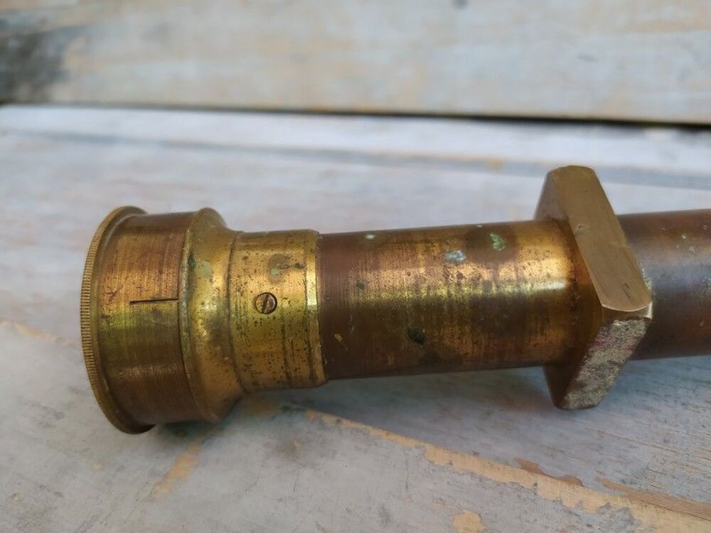 Ancienne Lunette Optique Laiton Militaire Marine G&eacute;om&egrave;tre 
