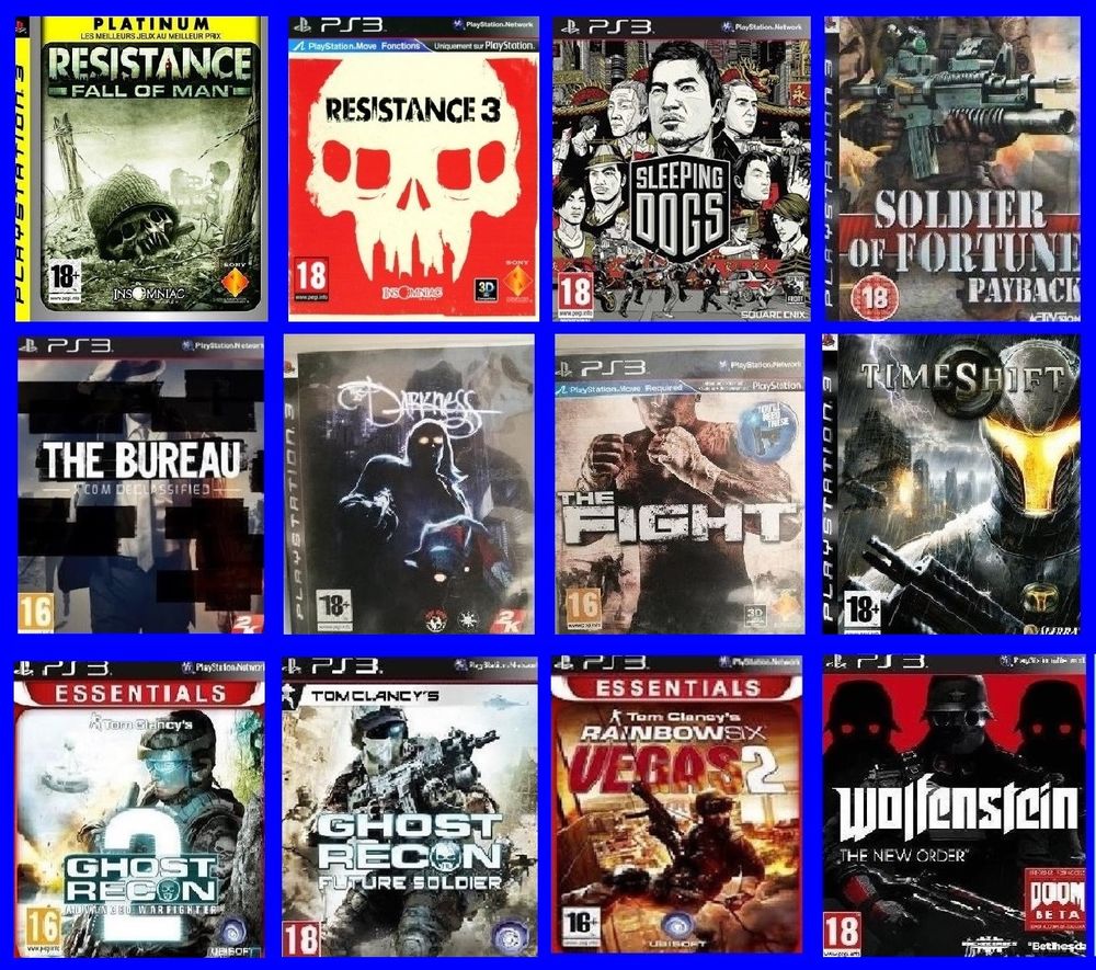 JEUX PS3 + coffre sports pack bigben 11 pi&egrave;ce tous neuf Consoles et jeux vid�os