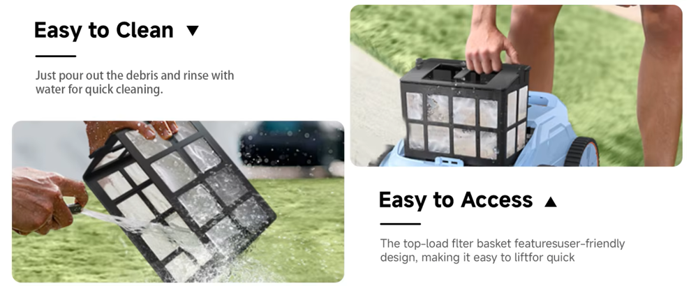 Robot piscine aspirateur sans fil sol murs fonctions 3 modes Jardin