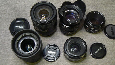 Nikon 55, 28, 100, 18-55 et 16-85 mm en bon état. 350 Mormoiron (84)