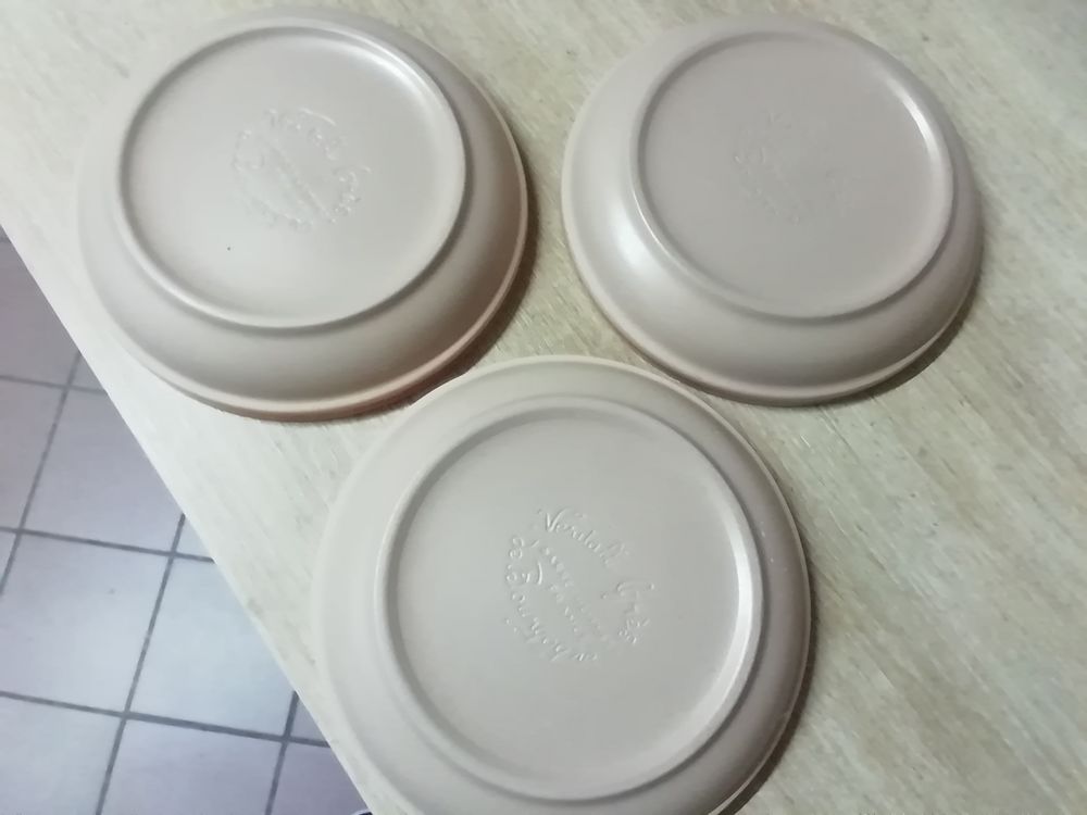 3 assiettes creuses BP v&eacute;ritable gr&eacute;s vintage 1970 Cuisine