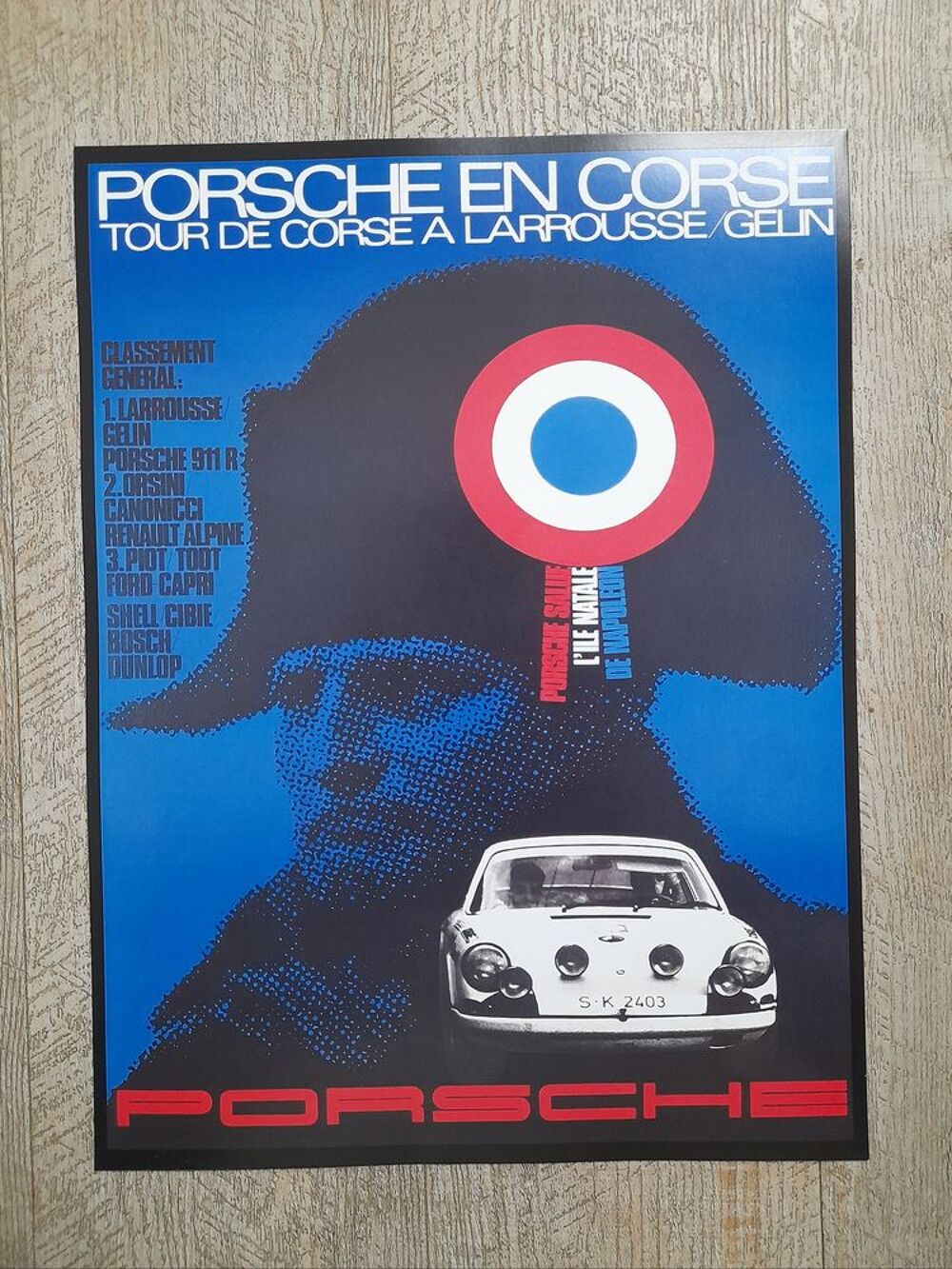 Porsche en corse - course automobile - affiche poster Dcoration