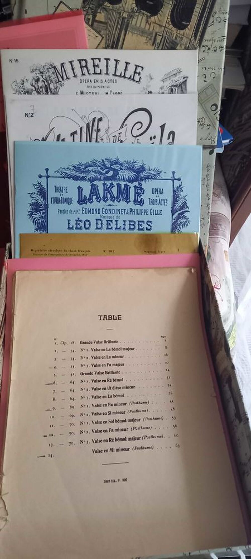 Collection partitions opera comique 