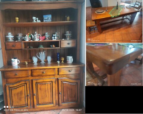 Salle � manger compl�te table de ferme 100% ch�ne massif 1500 Saverdun (09)