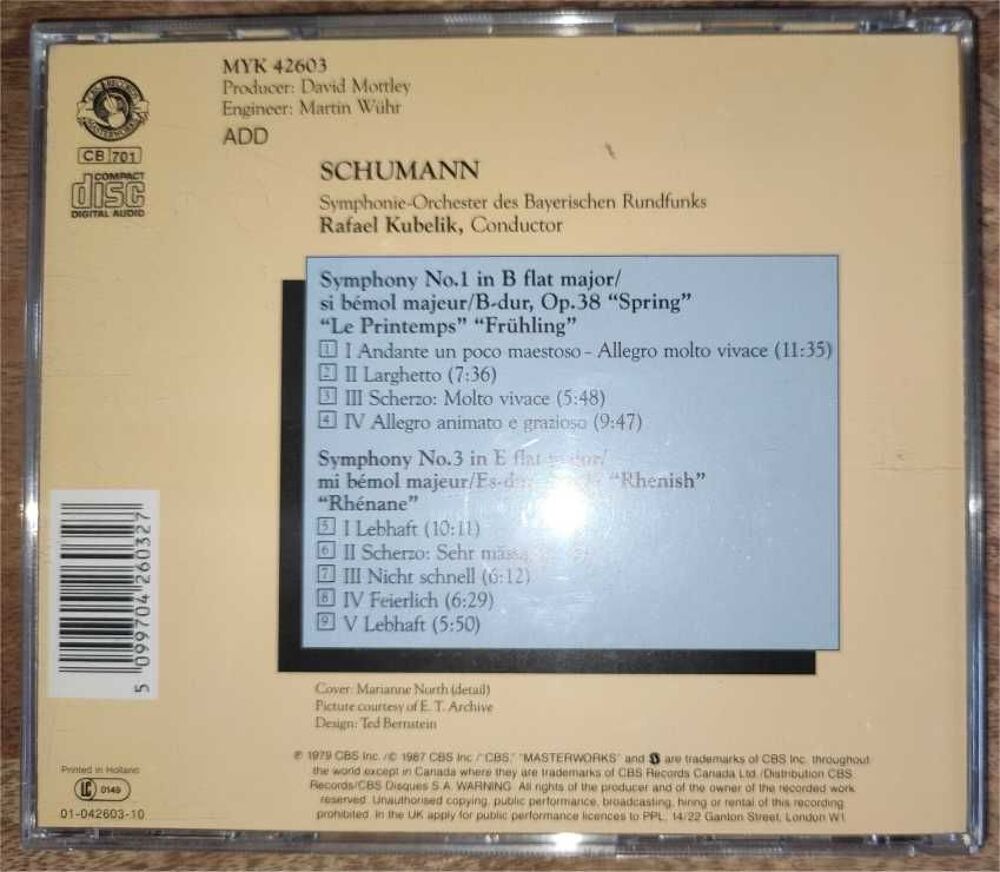 Schumann Symphony 1 et 3 CD et vinyles