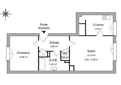  Appartement � louer 2 pi�ces 52 m�