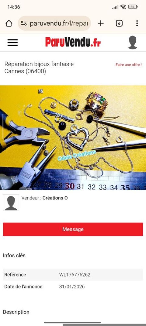 R&eacute;paration bijoux fantaisie 0 06400 Cannes
