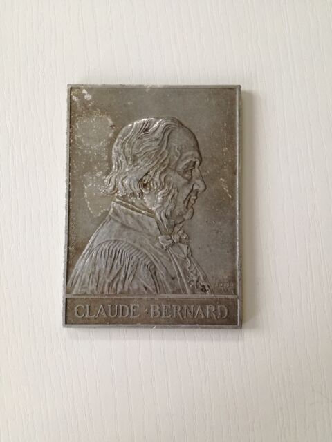 Plaque commémorative Claude Bernard ? 1913 ? Gravure Alfred 160 Barentin (76)