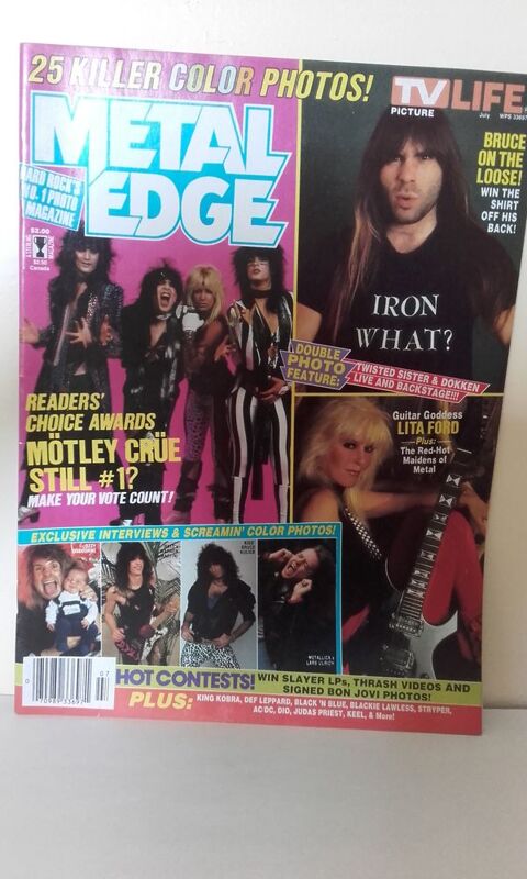 Metal Edge N3 - July 1986 (US Magazine) avec Motley Crue Ir 40 Angers (49)