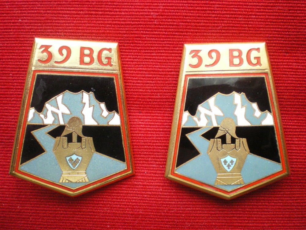 Insignes du G&eacute;nie - 39&deg; Bataillon du G&eacute;nie. 