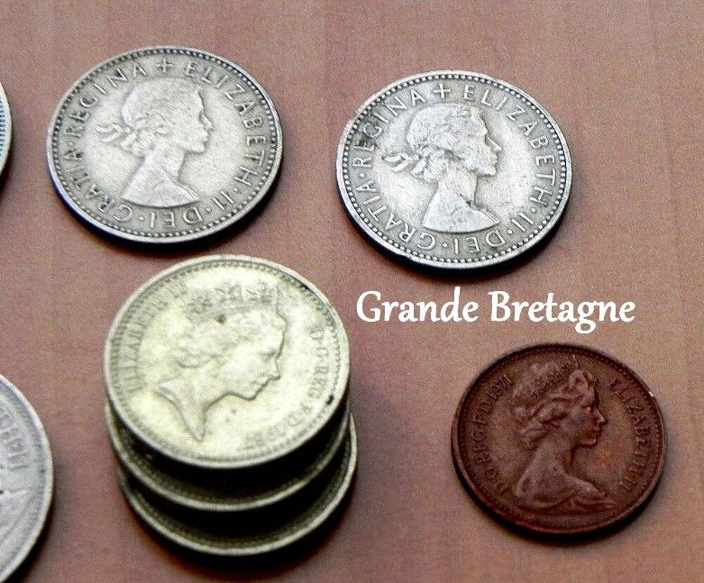 Lot de 12 pi&egrave;ces de monnaie de Grande Bretagne 1950/1983 