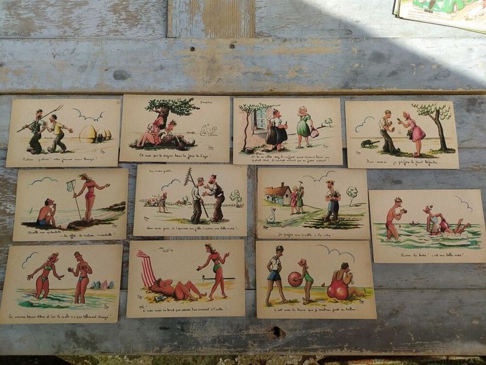 Lot 11 Cartes Postales Humoristiques Illustration XAV 