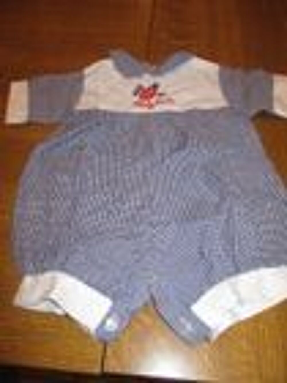 Combinaison vichy bleu et blanc coccinelle sur le devant Vêtements enfants