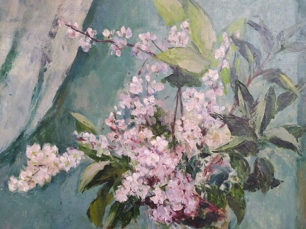 Tableau Bouquet de Fleurs Lila Sign&eacute; Zaica 