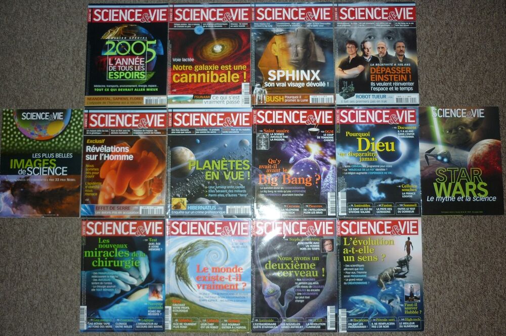 Magazines "SCIENCE &amp; VIE" 2005: lot des 12 revues de l'ann&eacute;e Livres et BD
