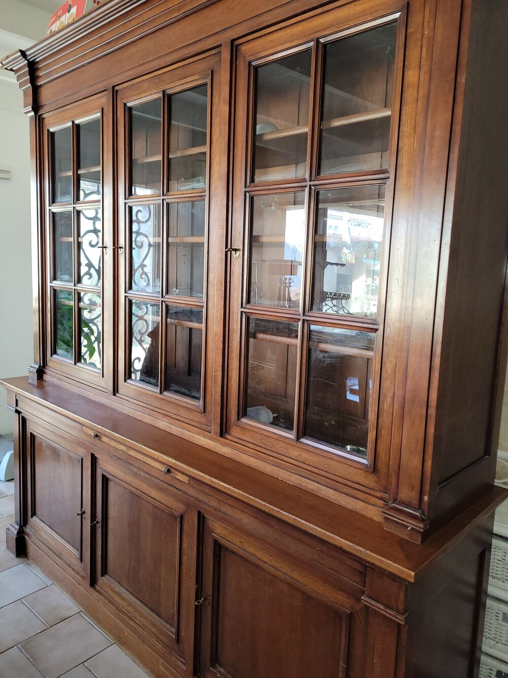 Bibliotheque 3 porte style louis phillippe merisier massif Meubles