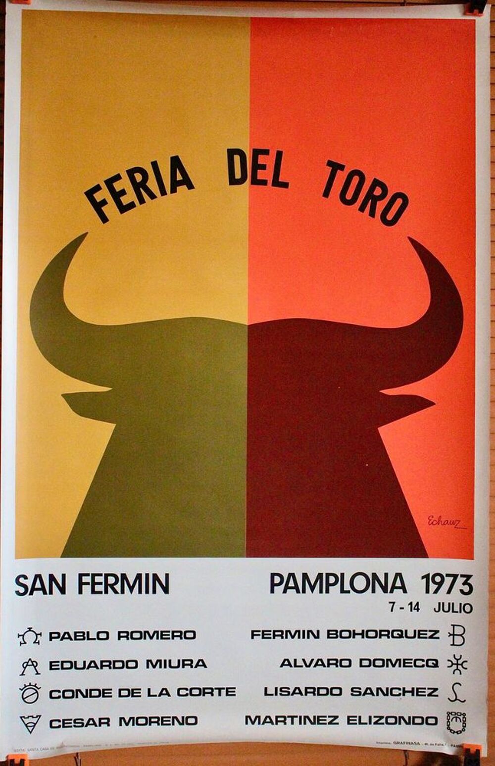 AFFICHES PAMPELUNE FERIA DEL TORO + SAN FERMIN 