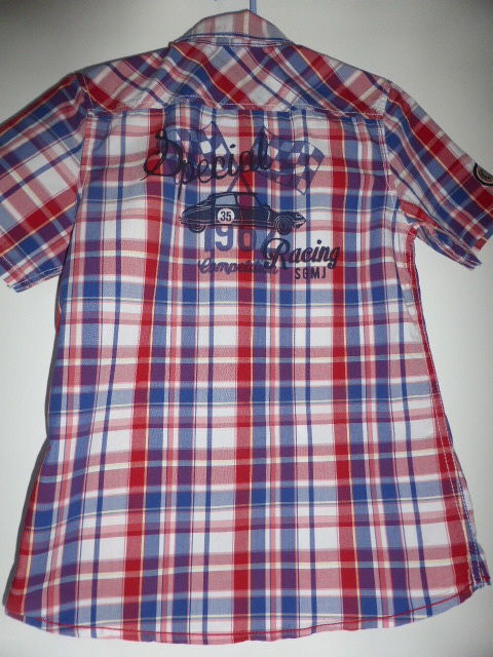 Sergent Major chemise &agrave; carreaux bleue rouge 14 ans Vêtements enfants
